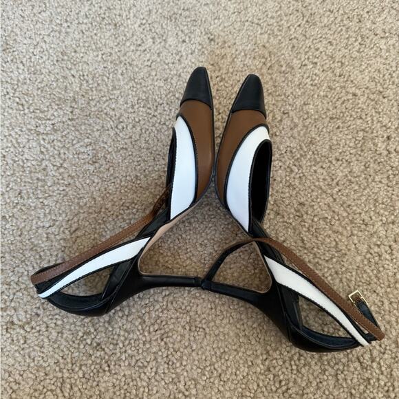 White House Black Market - Color Block Slingback Heels Ankle Strap Size 6.5 - Picture 9 of 13